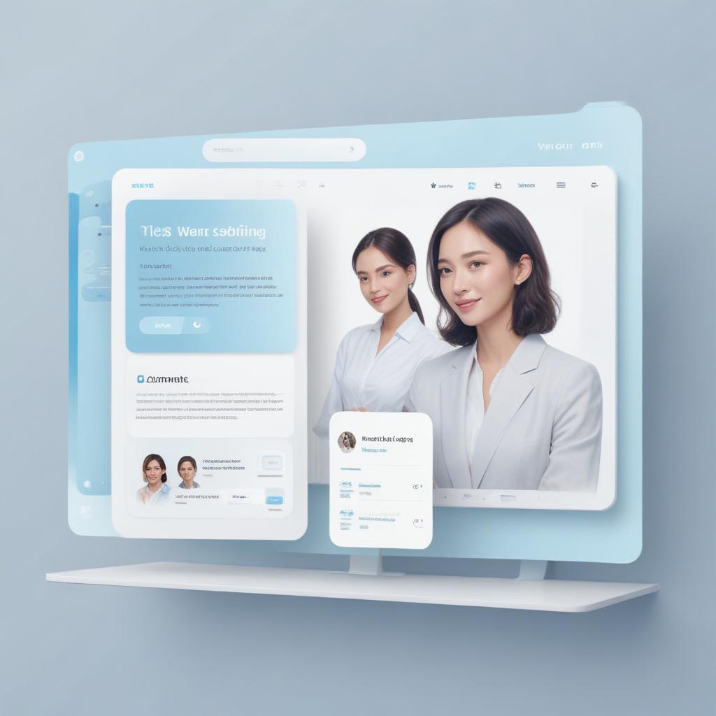 Enterprise website with embedded AI chat widget for customer service